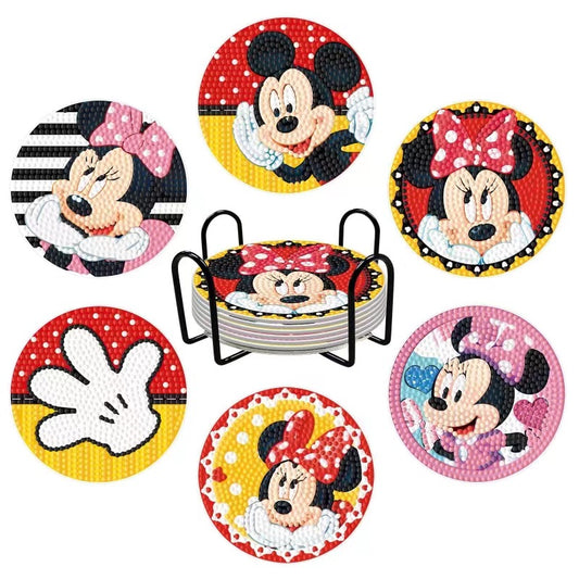 Onderzetters Mickey & Minnie 6 stuks