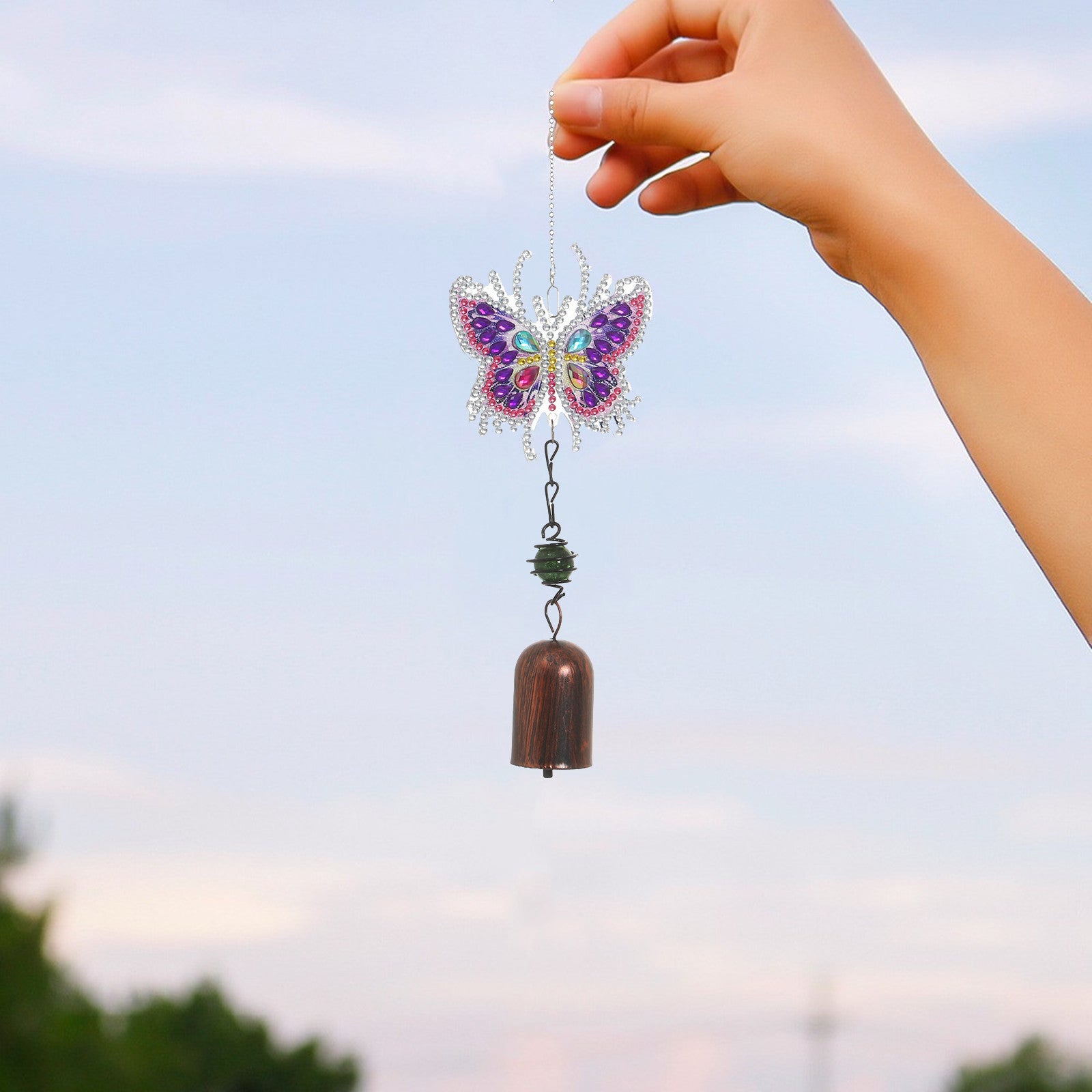 Wind chime with bell butterfly
