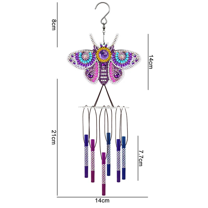 Wind Chime Butterfly Purple