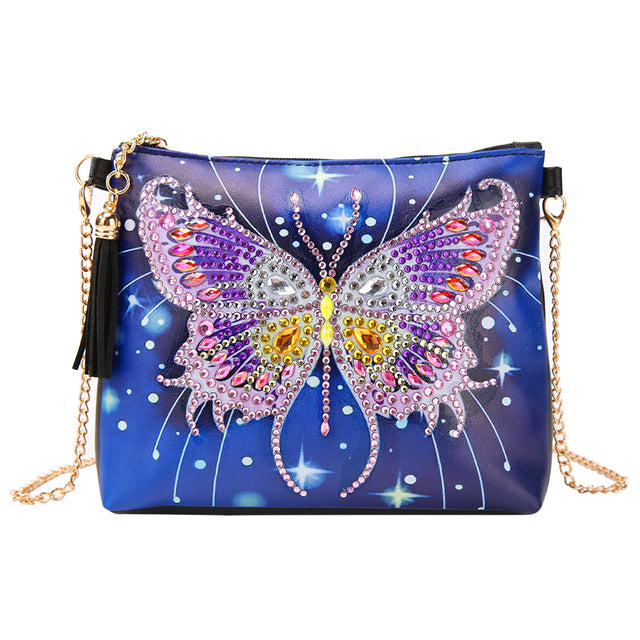 Shoulder bag dark with butterfly