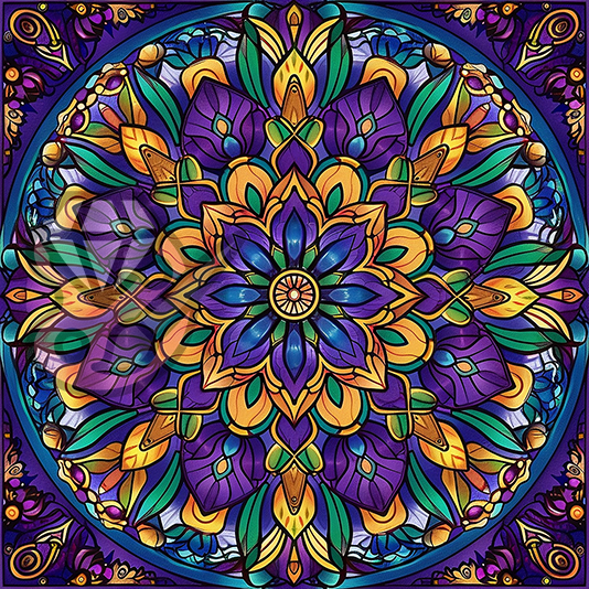 Mandala Lila und Gelb