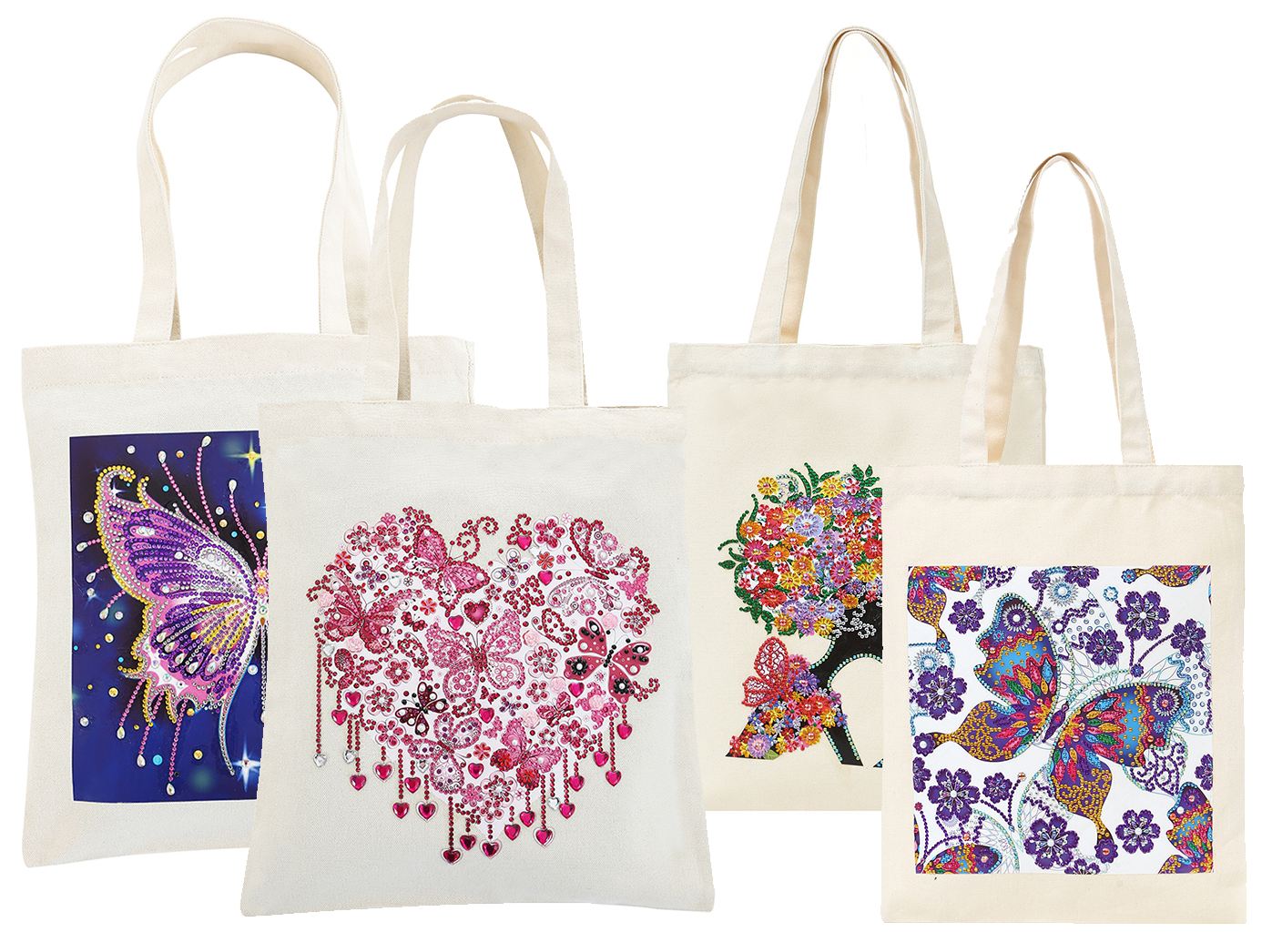 Diamond Painting Canvas Tas Wit