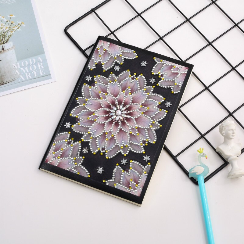 Diamond Painting Notebook Pink Flowers