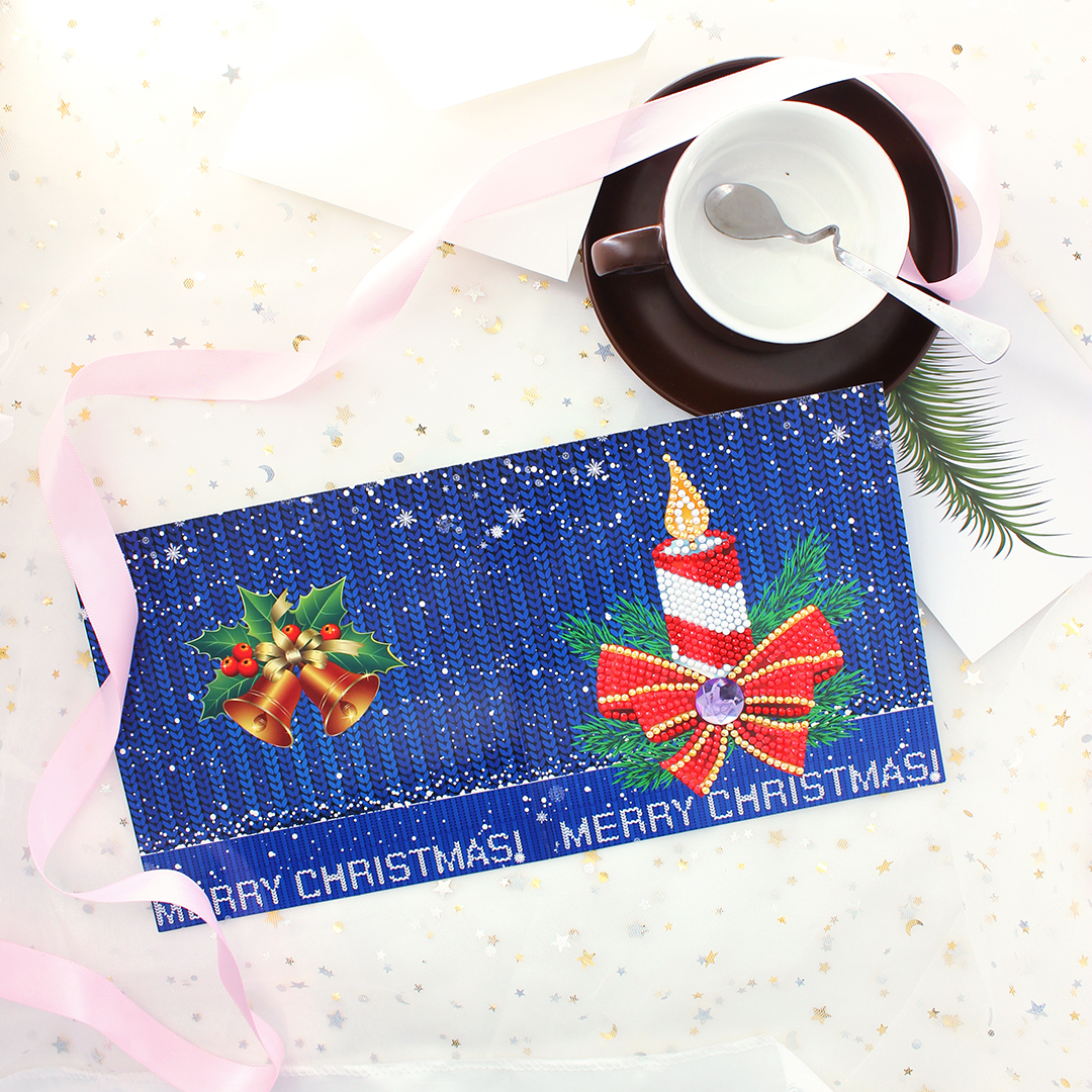 Christmas Card Candle Merry Christmas