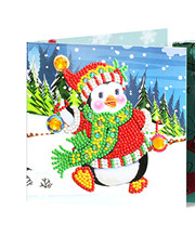 Weihnachtskarte Pinguin auf Eis