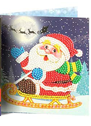 Christmas card Santa Claus on sleigh