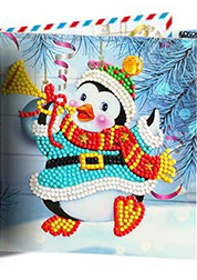 Christmas card Penguin with trumpet