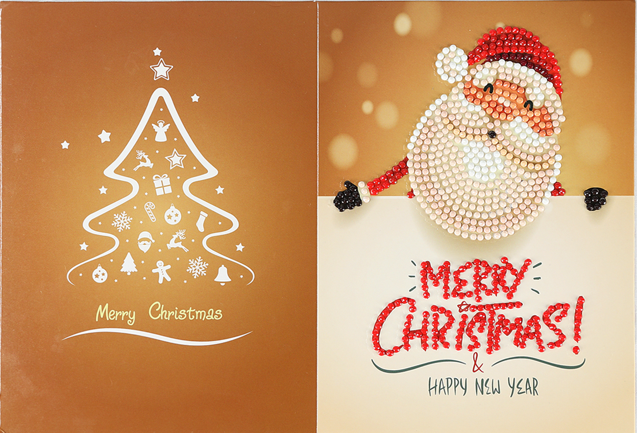 Weihnachtskarte Santa Peekaboo