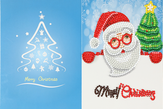 Weihnachtskarte Santa mit Brille