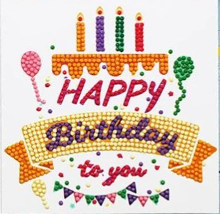Greeting Card Happy Birthday Candles and Balloons