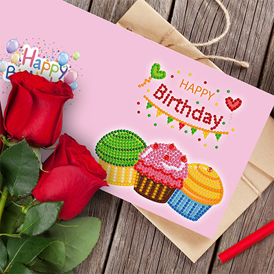 Greeting Card Happy Birthday Cupcakes
