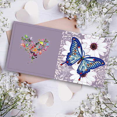 Greeting Card Butterfly Blue