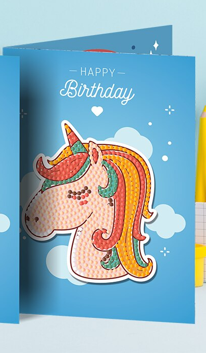 Grußkarte Alles Gute zum Geburtstag Einhorn