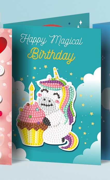 Grußkarte Alles Gute zum magischen Geburtstag Einhorn Cupcake