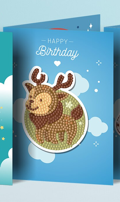 Greeting card Happy Birthday Deer