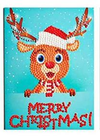 Weihnachtskarte Rentier mit Weihnachtsmütze