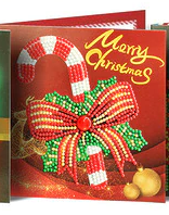 Weihnachtskarte Zuckerstange mit Schleife