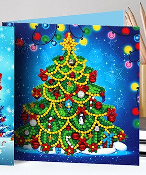 Christmas card Christmas tree with ornaments