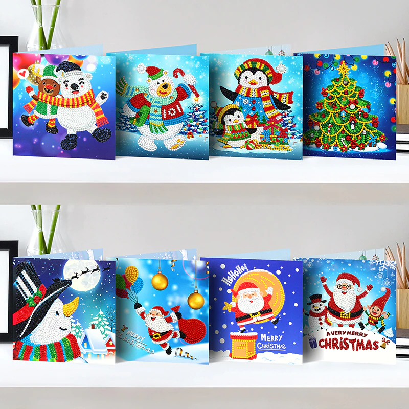 Christmas cards set G, 8 pieces