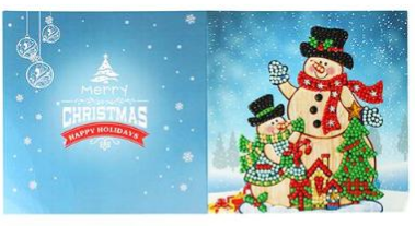 Weihnachtskarte Schneemänner