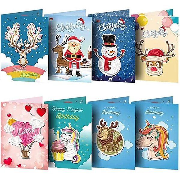 Christmas cards Set L, 8 pieces combi