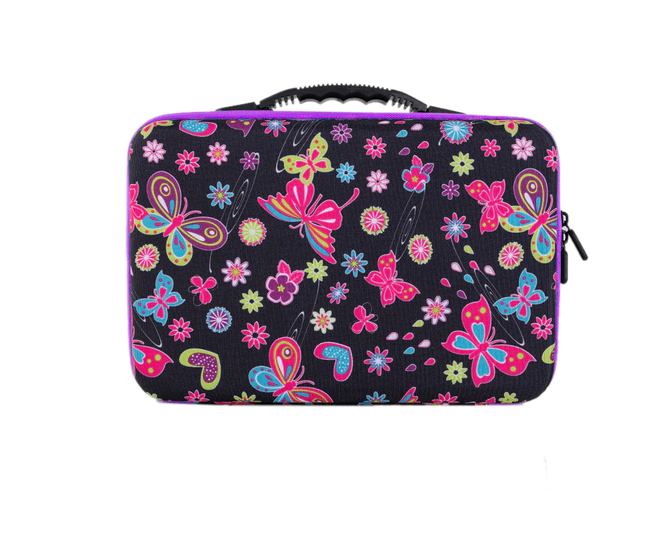 Suitcase Butterflies Dark 60 round pots