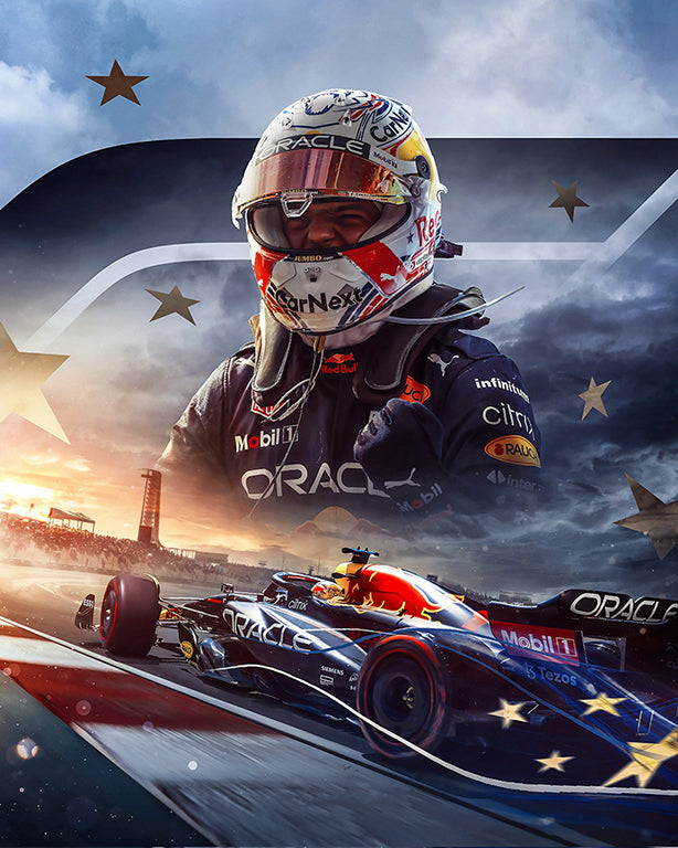 Max Verstappen and car