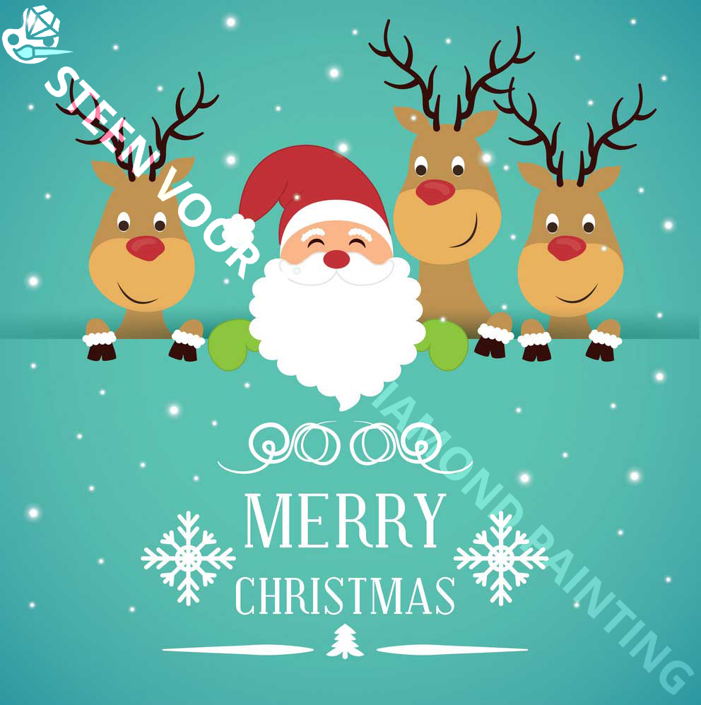 Merry Christmas Santa Claus and Reindeer