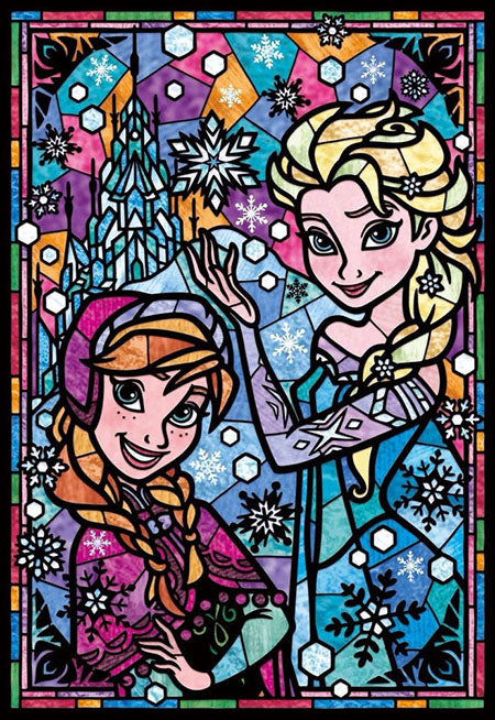 Frozen Elsa en Anna Glas in Lood
