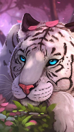 Weißer Tiger mit blauen Augen