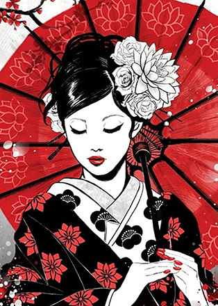 Japanisches Geisha-Porträt