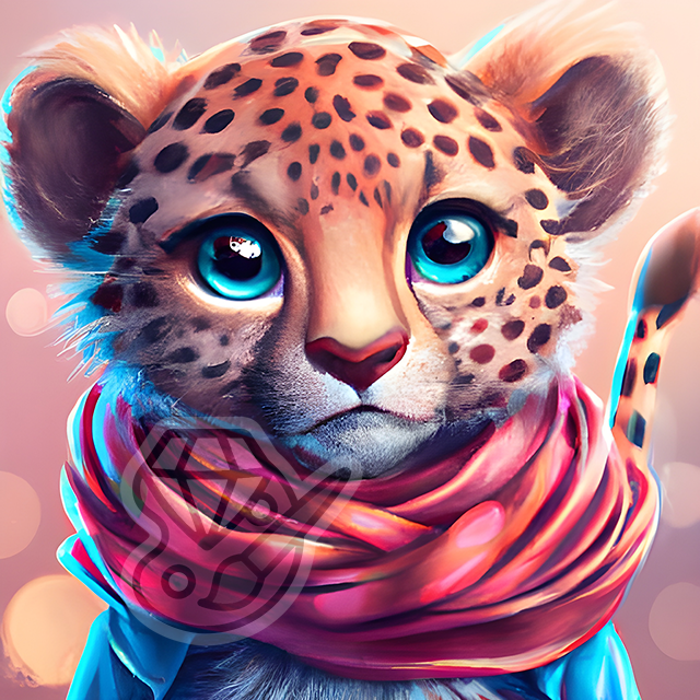 Leopard with Scarf