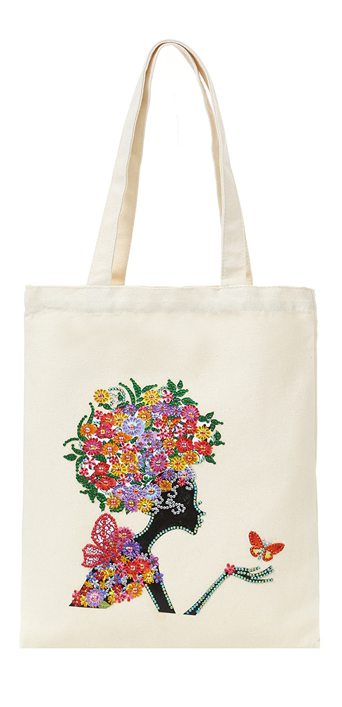 Diamond Painting Canvas Tas Wit