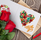 Greeting card Thank You Heart with flowers
