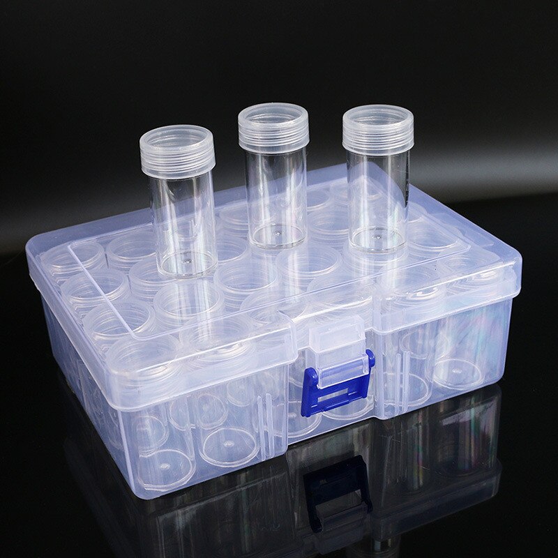 Storage box with 24 round vials